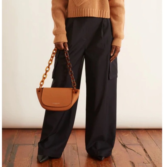 Tibi Pants - Tibi Tripical wool wide leg pleated cargo pants